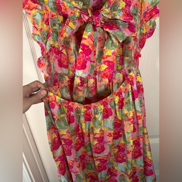 NWT Peyton & Parker Mommy & Me Pink Floral Midi Flutter Sleeve Dress Size Large - Picture 8 of 9